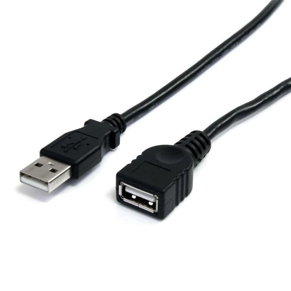 Cable De 0.9m De Extensión Usb 2.0 De Alta Velocidad Hi Speed - Macho A Hembra Usb A - Extensor - Negro - Startech.com Mod. Usbextaa3bk